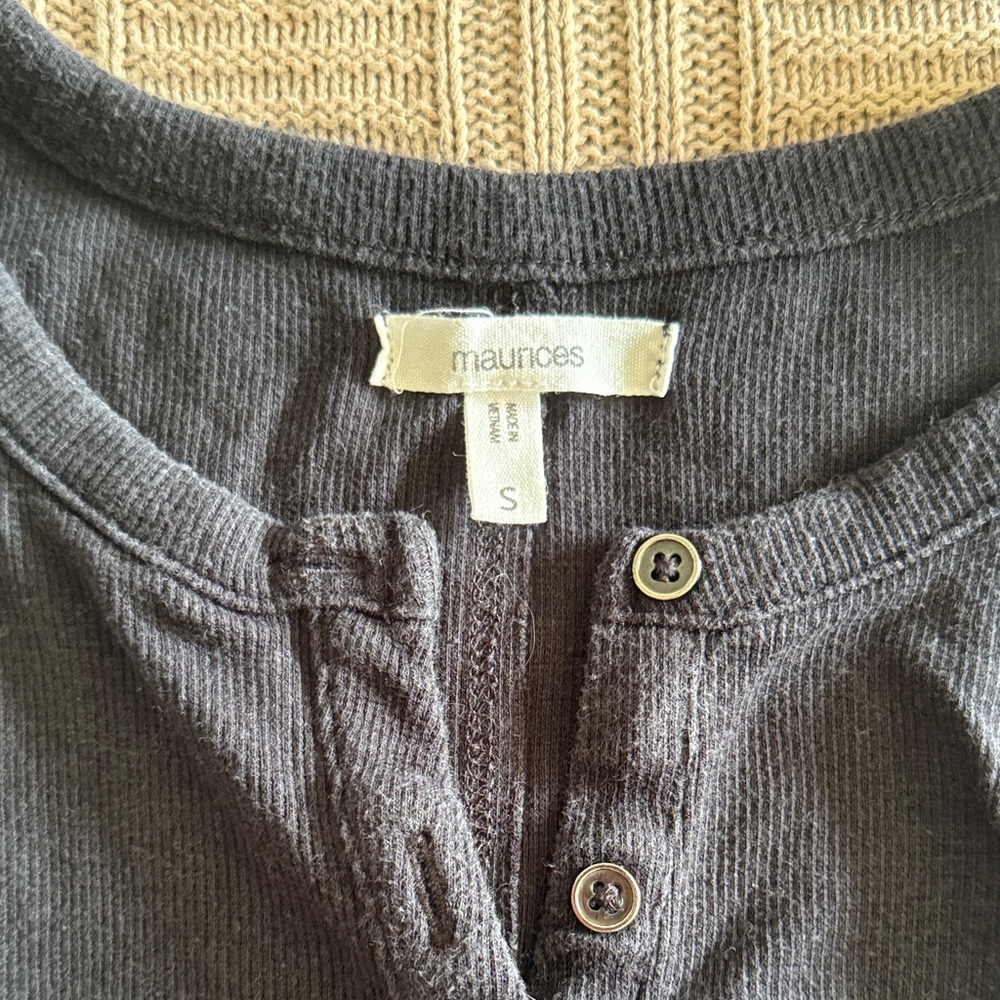 Maurices Black Henley Sleeveless Tank - Picture 2 of 5